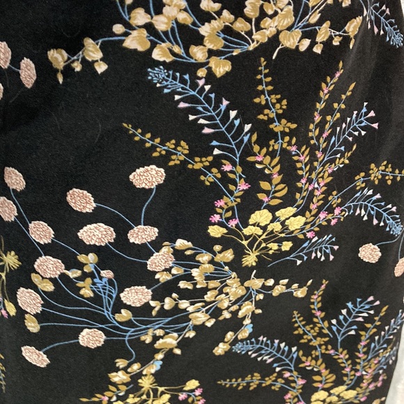 27-7 PHILOSOPHY black yellow multicolor floral pencil skirt 2 - Picture 2 of 5